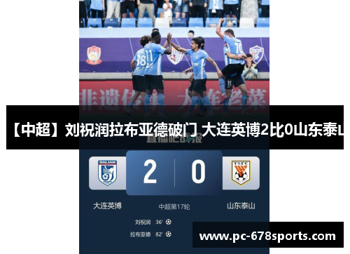 【中超】刘祝润拉布亚德破门 大连英博2比0山东泰山
